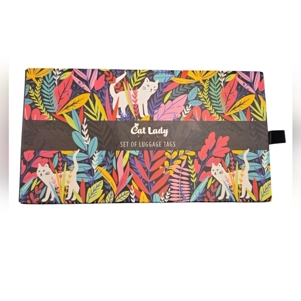 CAT LADY BOX SET OF 2 LUGGAGE TAGS.